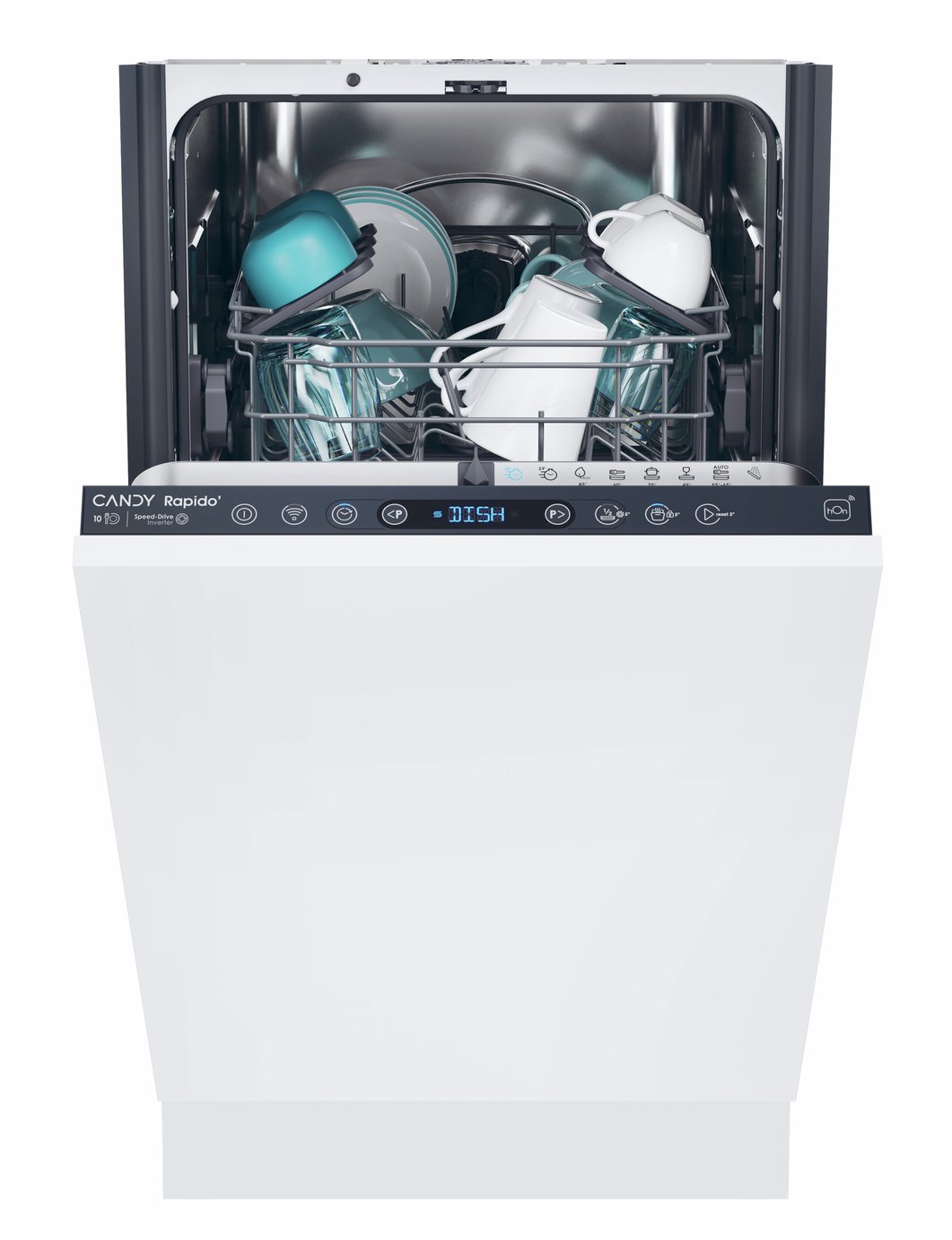 Candy CI0C7SB0FA-80 Slimline Integrated Dishwasher - White
