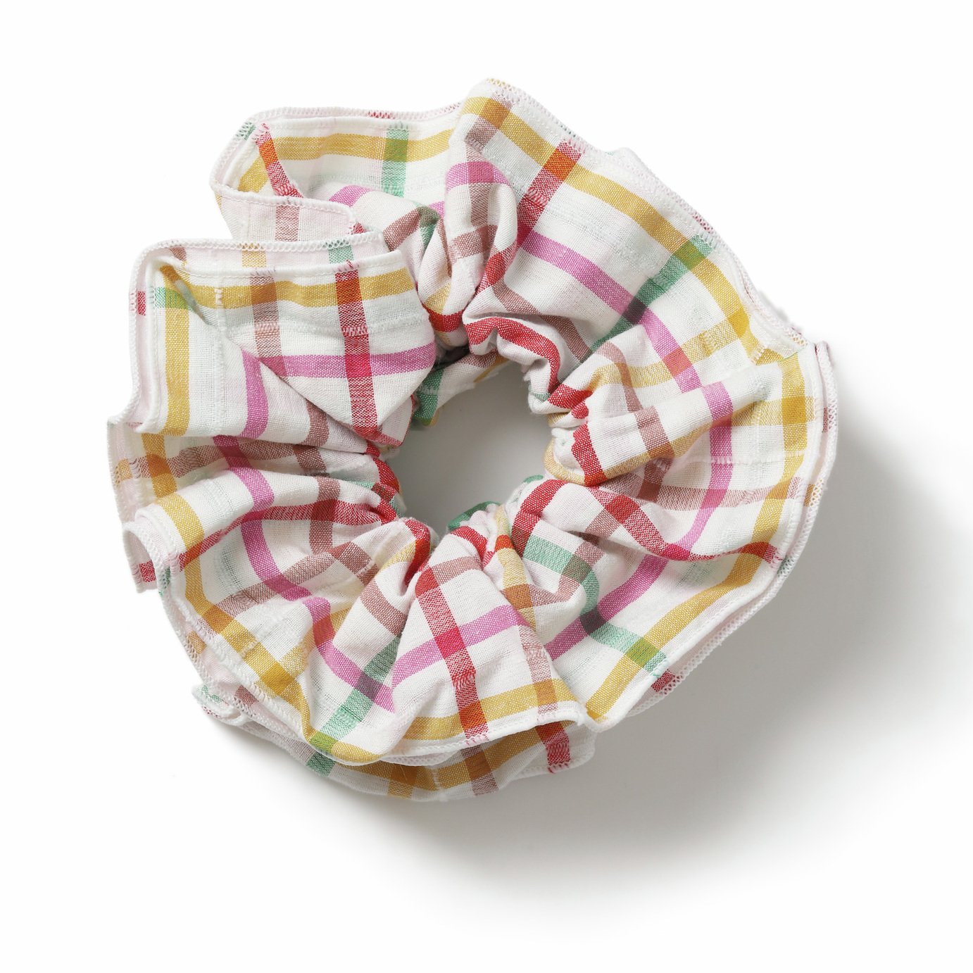 Freedom Checked Ruffle Hair Scrunchie