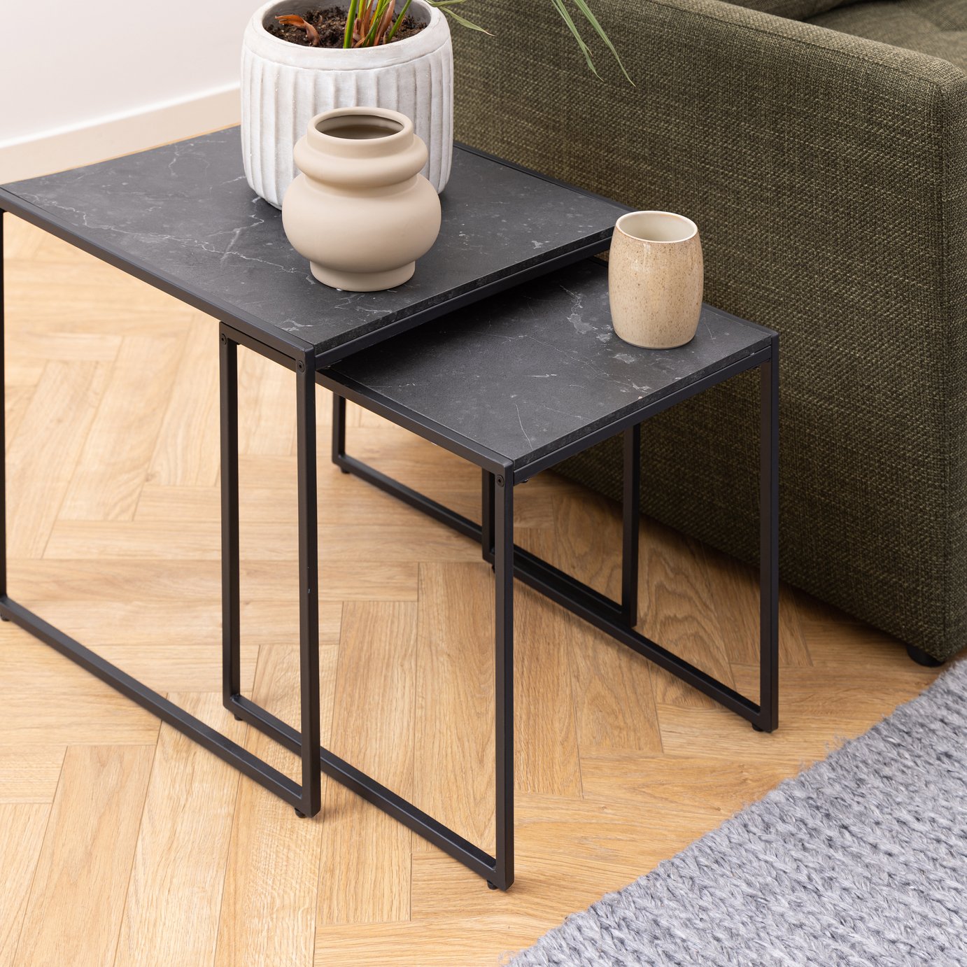 Furniture To Go Infinity Nest of 2 Tables - Black