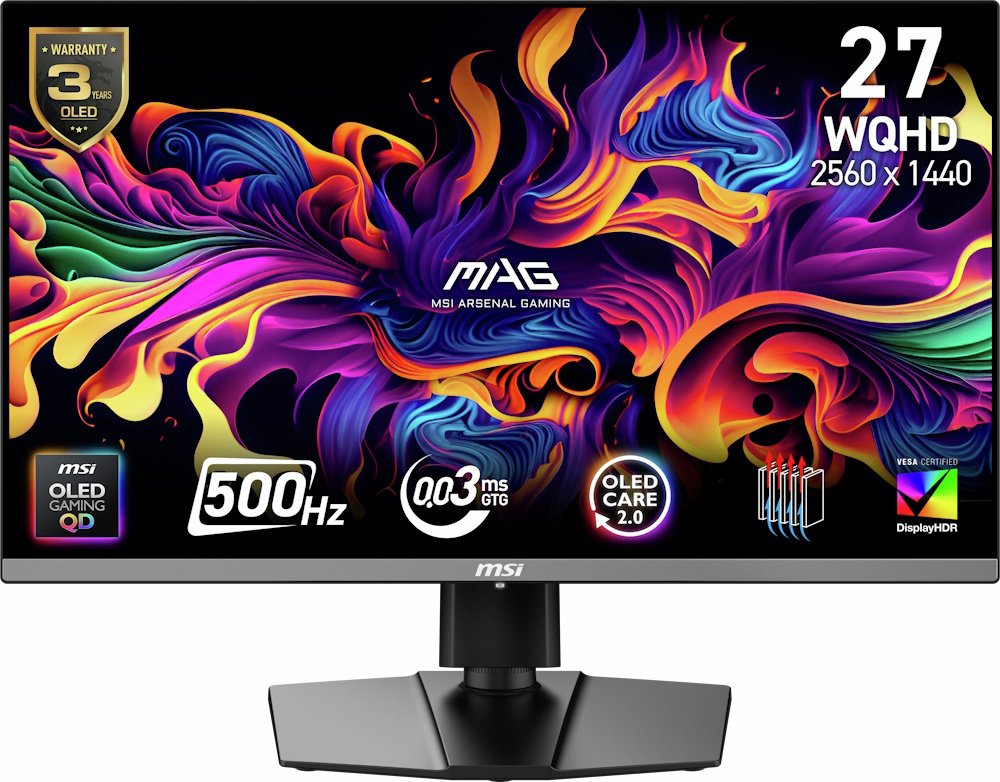 MSI MAG 272QP QD-OLED X50 27 Inch 500Hz WQHD Gaming Monitor