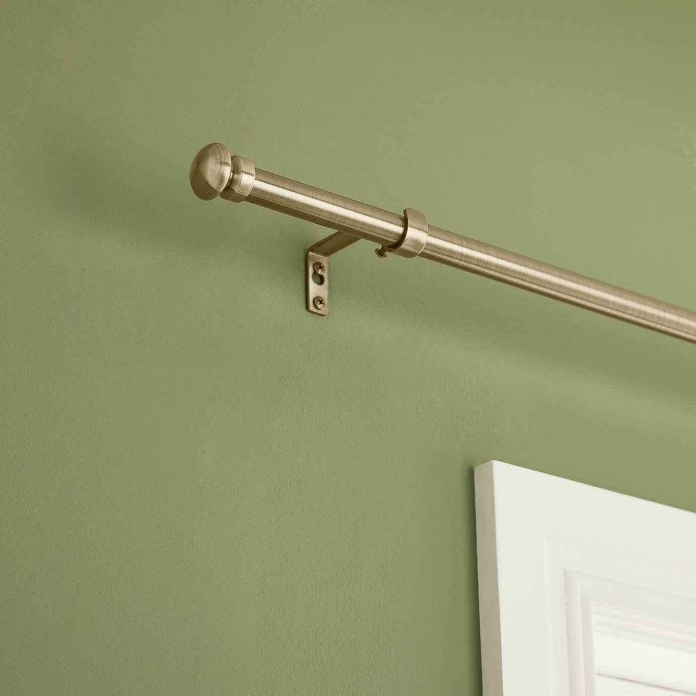 Argos Home Extendable Metal Cap Antique Brass Curtain Pole - 165 - 300cm
