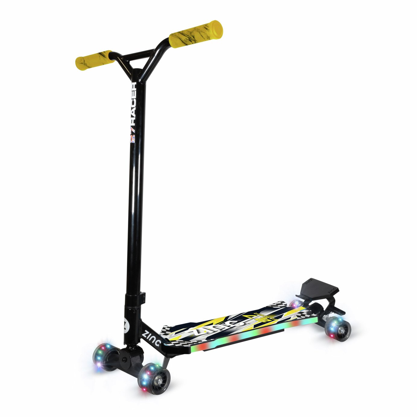 Zinc All Action Quad 4 Wheeled Scooter - Yellow