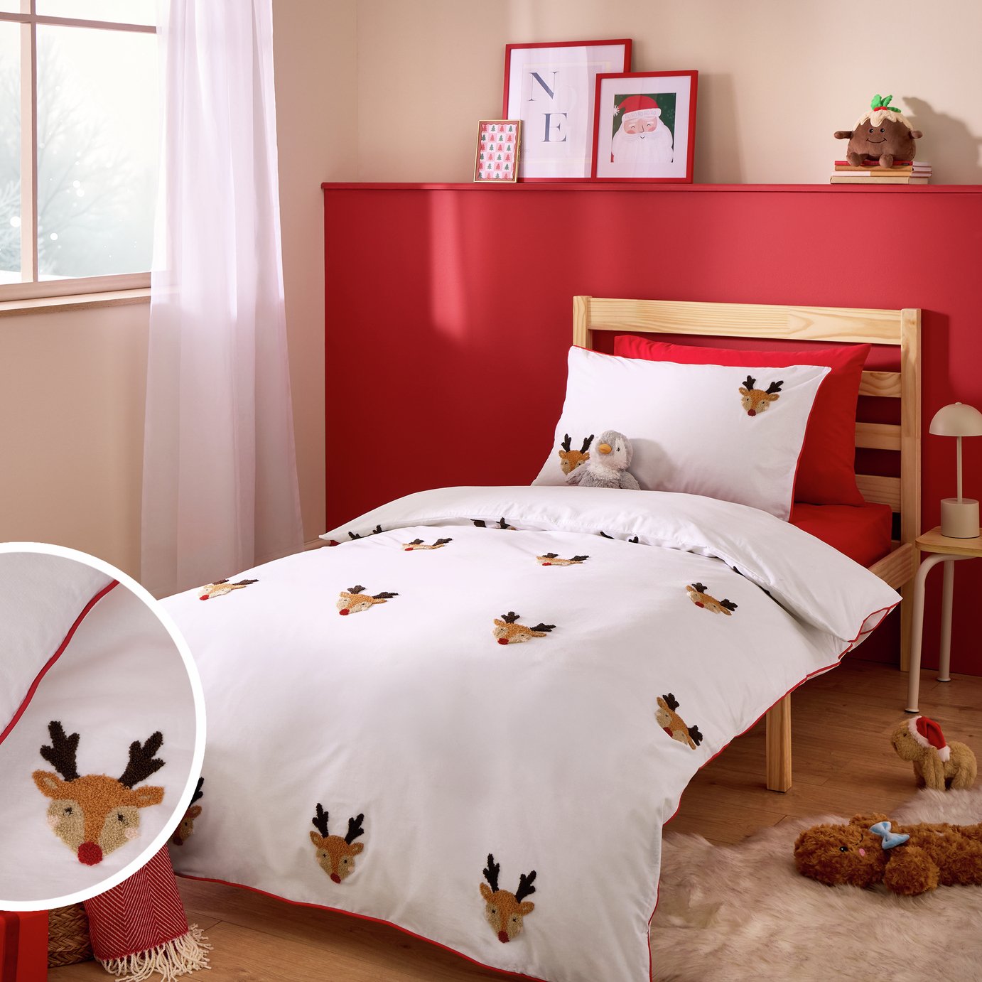 Argos Home Kids Tufted Reindeer Bedding Set - Single