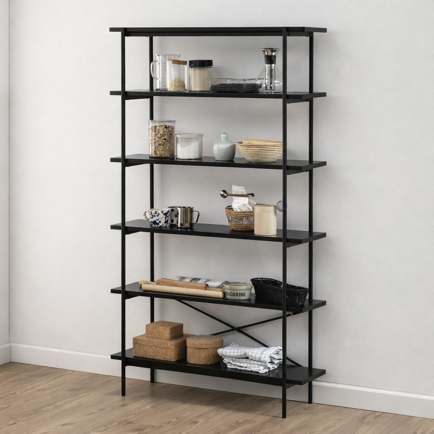 Furniture To Go Angus 5 Shelves Book Case - Black