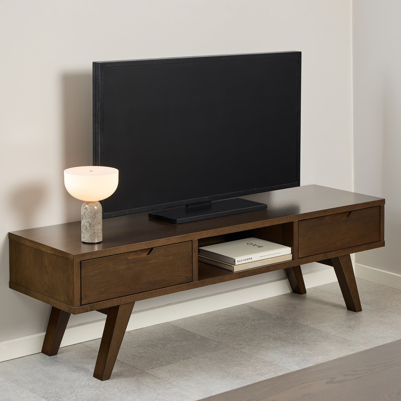 Furniture To Go A-Line 2 Drawer TV Unit - Walnut