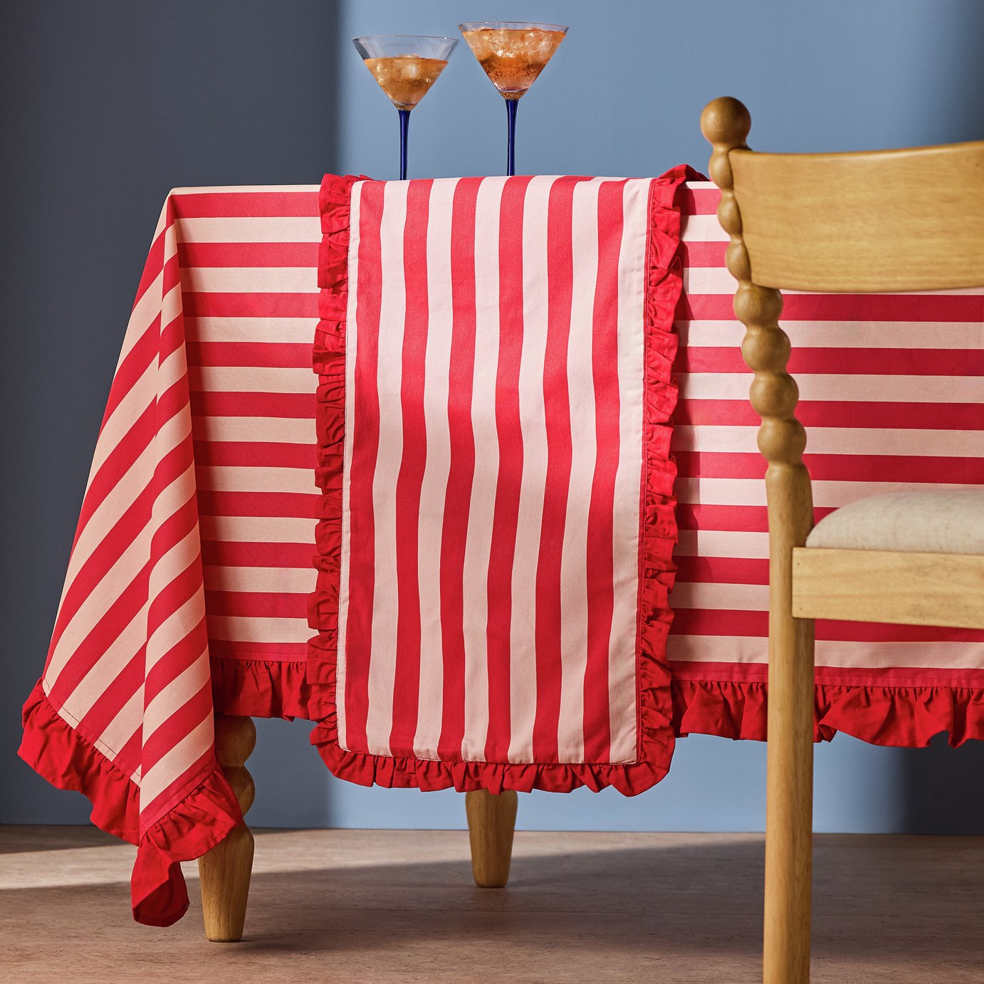 Habitat Striped Table Runner - Red