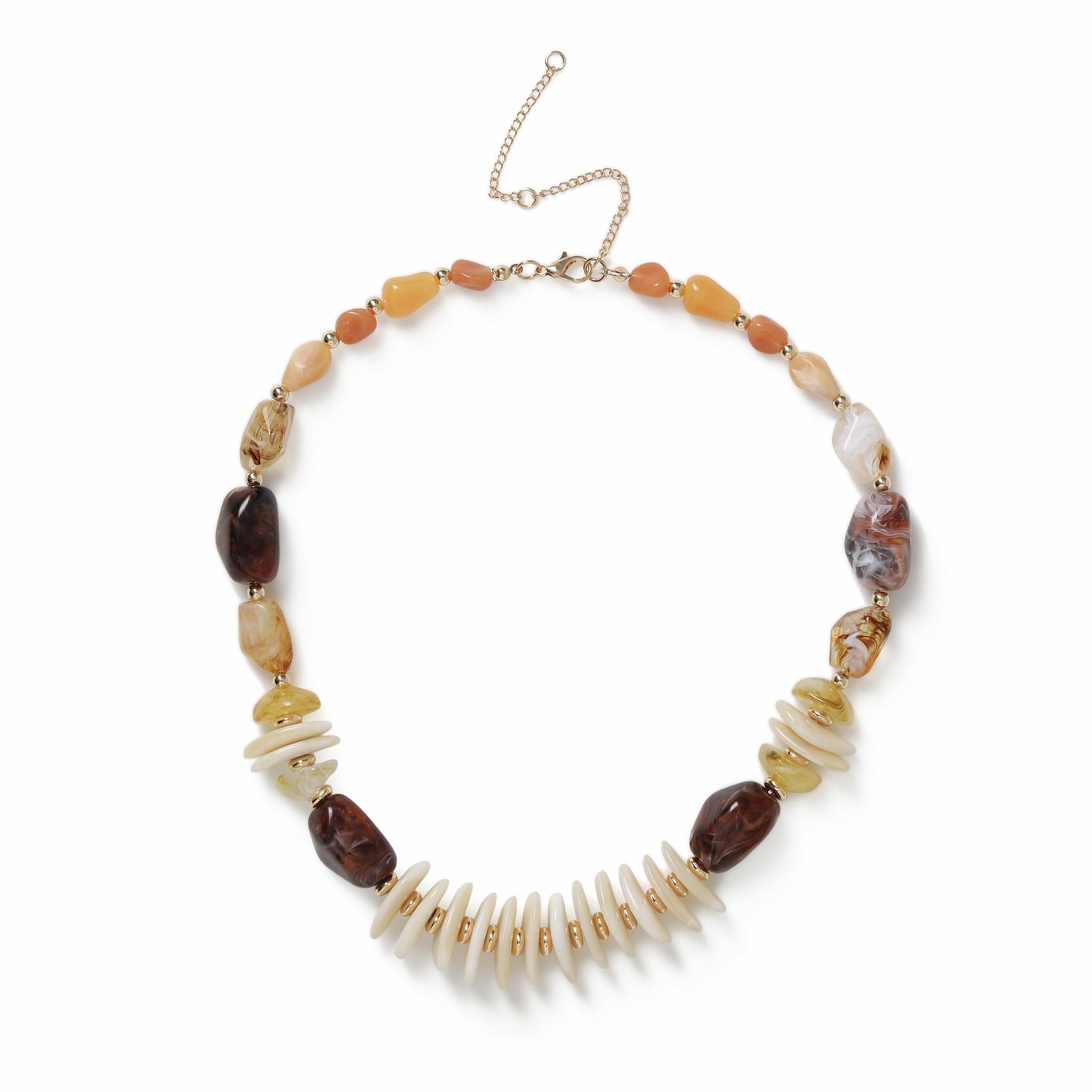 Freedom Orange Muti Beaded Boho Necklace