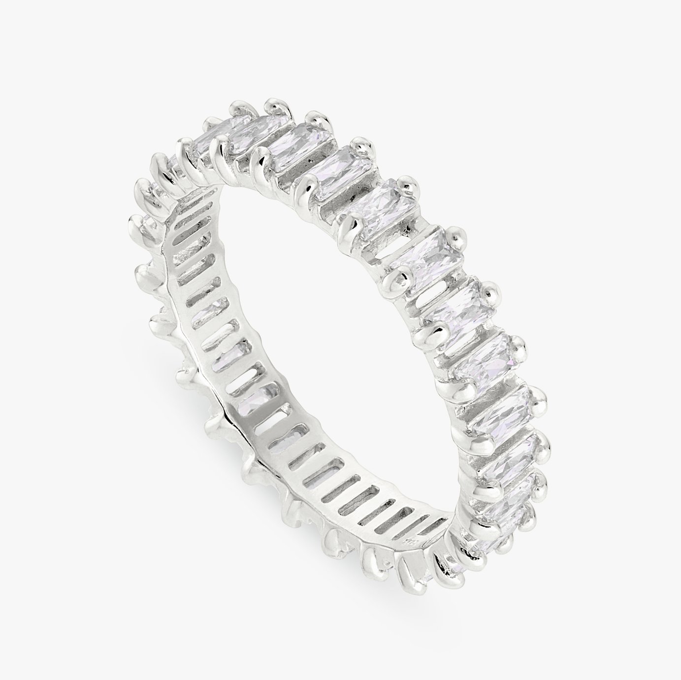 Revere Sterling Silver Baguette Full Eternity Ring - Small