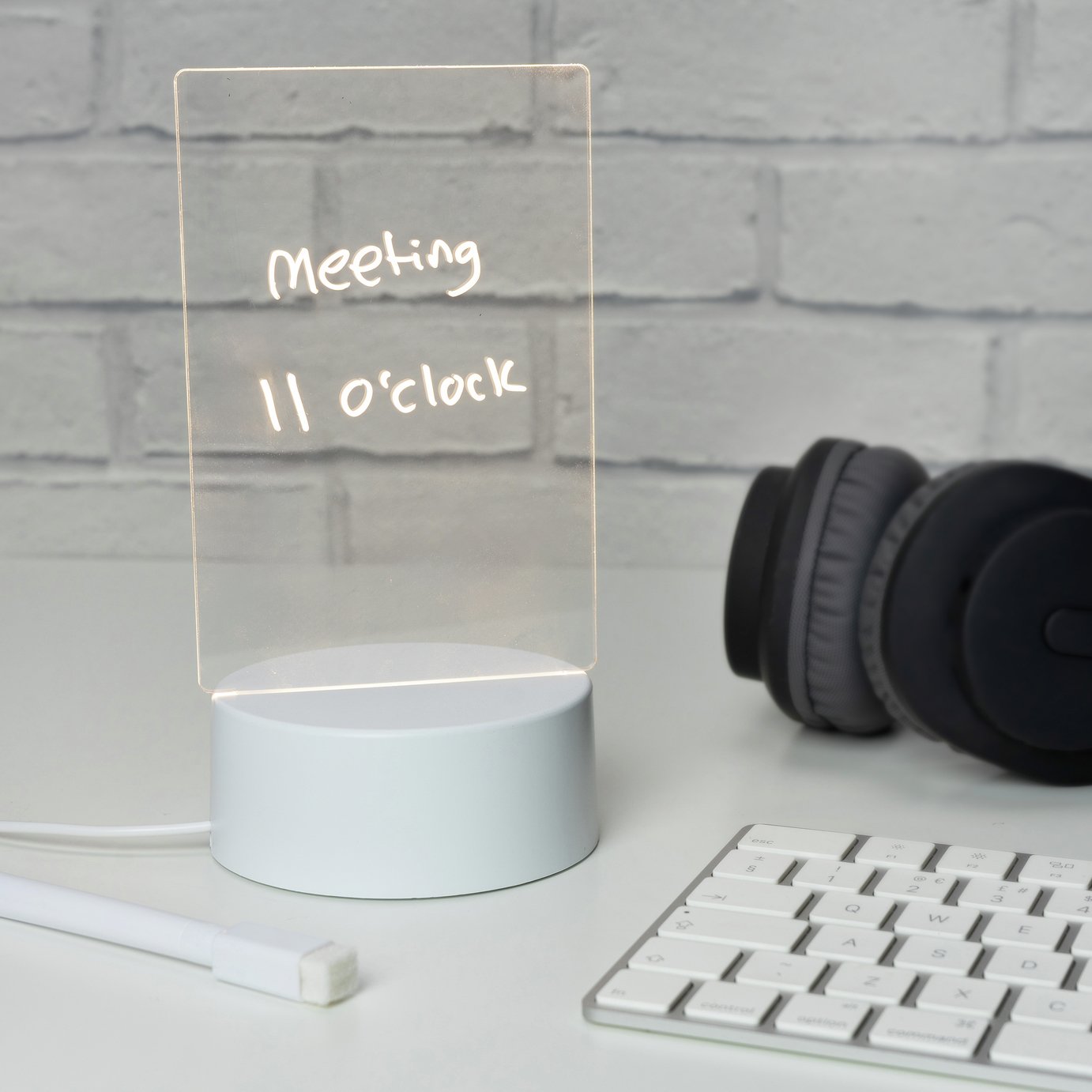 Menkind Light Up Memo Board with Dry Erase Marker