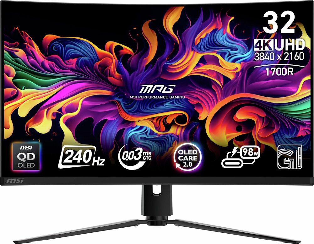 MSI MPG 321CURX QD-OLED 32 Inch 240Hz 4K UHD Gaming Monitor