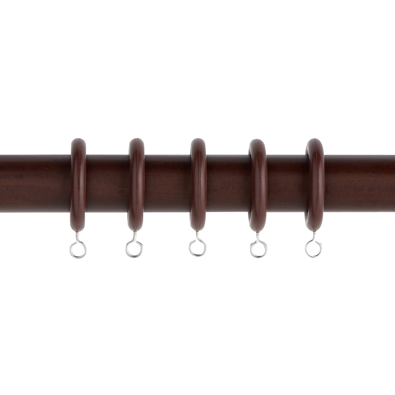 Argos Home 20 Pack Curtain Ring - Walnut