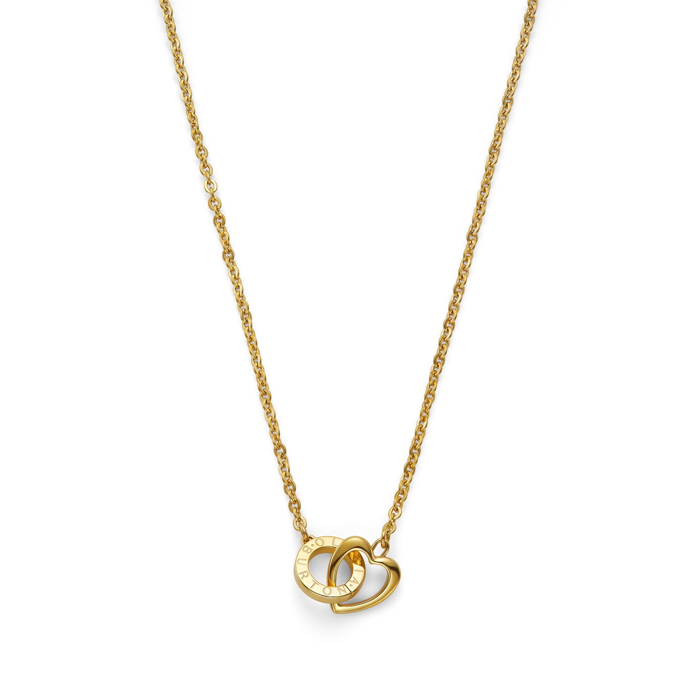 Olivia Burton Gold IP Heart and Circle Interlink Necklace