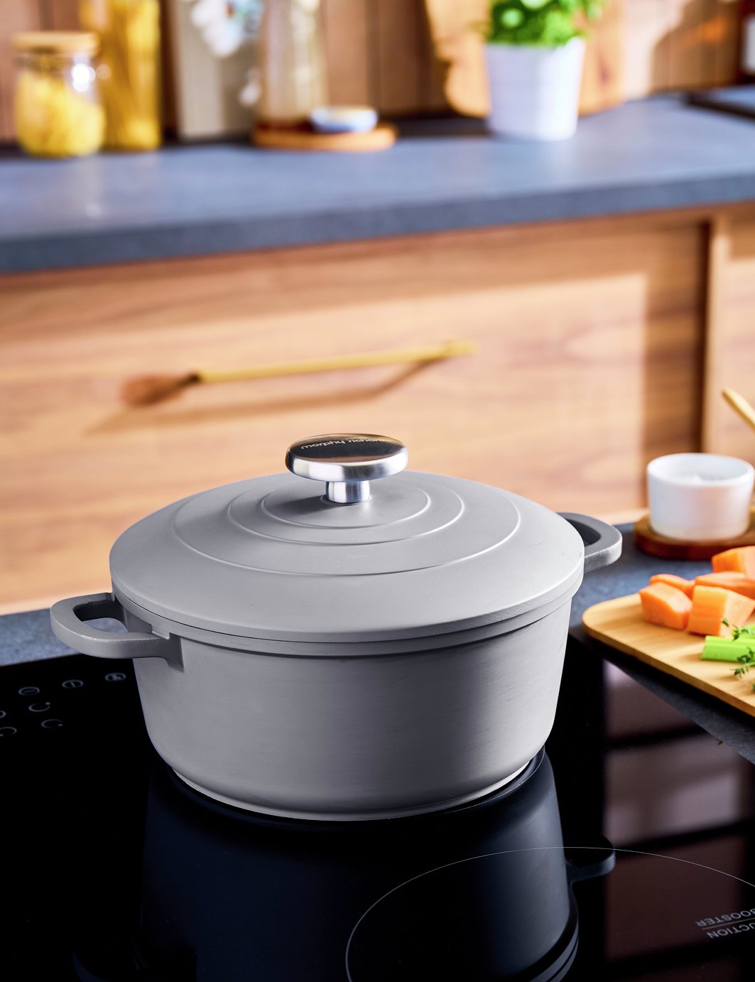 Morphy Richards 2.3 Litre Aluminium Casserole Dish - Grey