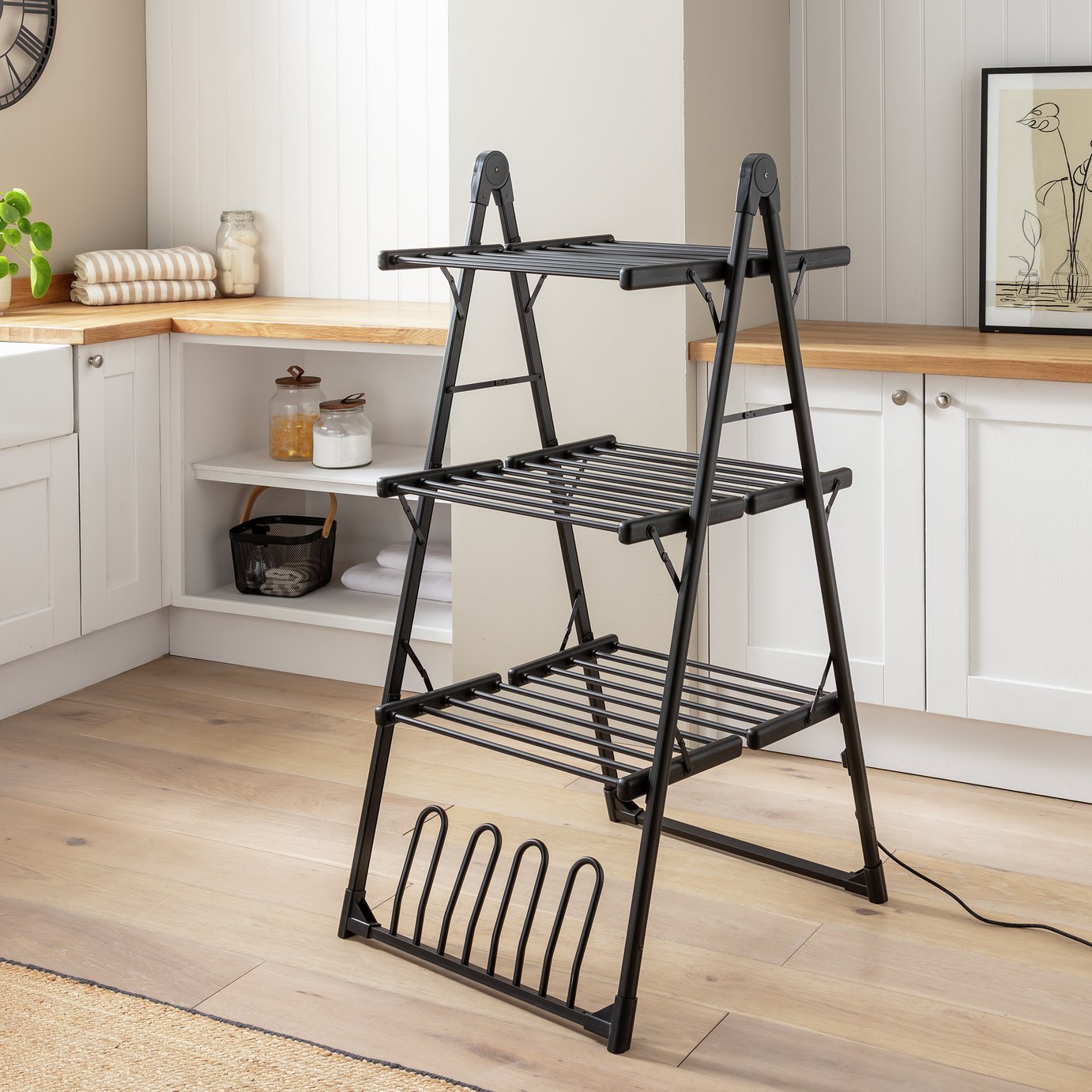 Argos Home 17m A Frame Heated Airer - Black