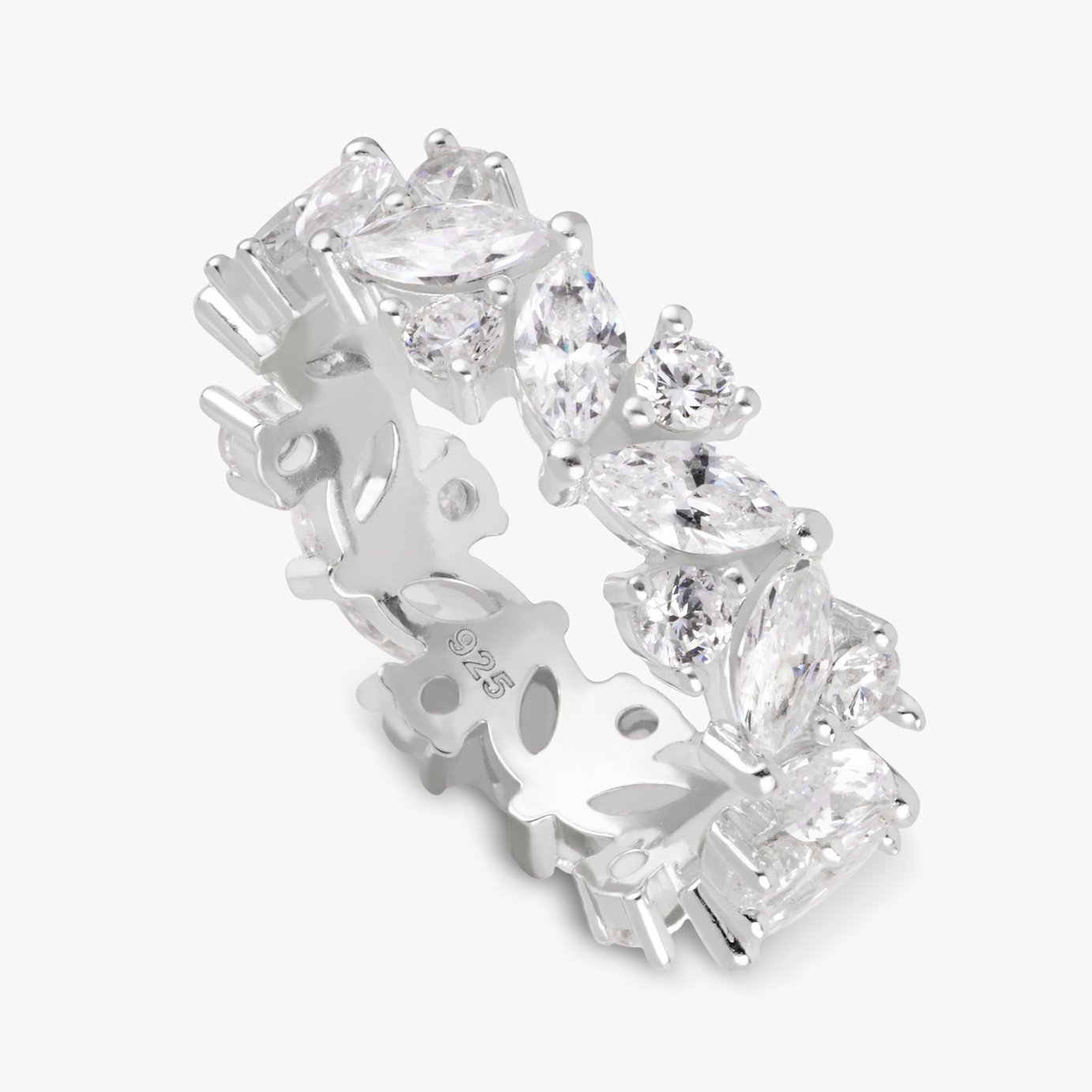 Revere Sterling Silver Marquise Eternity Ring - Small