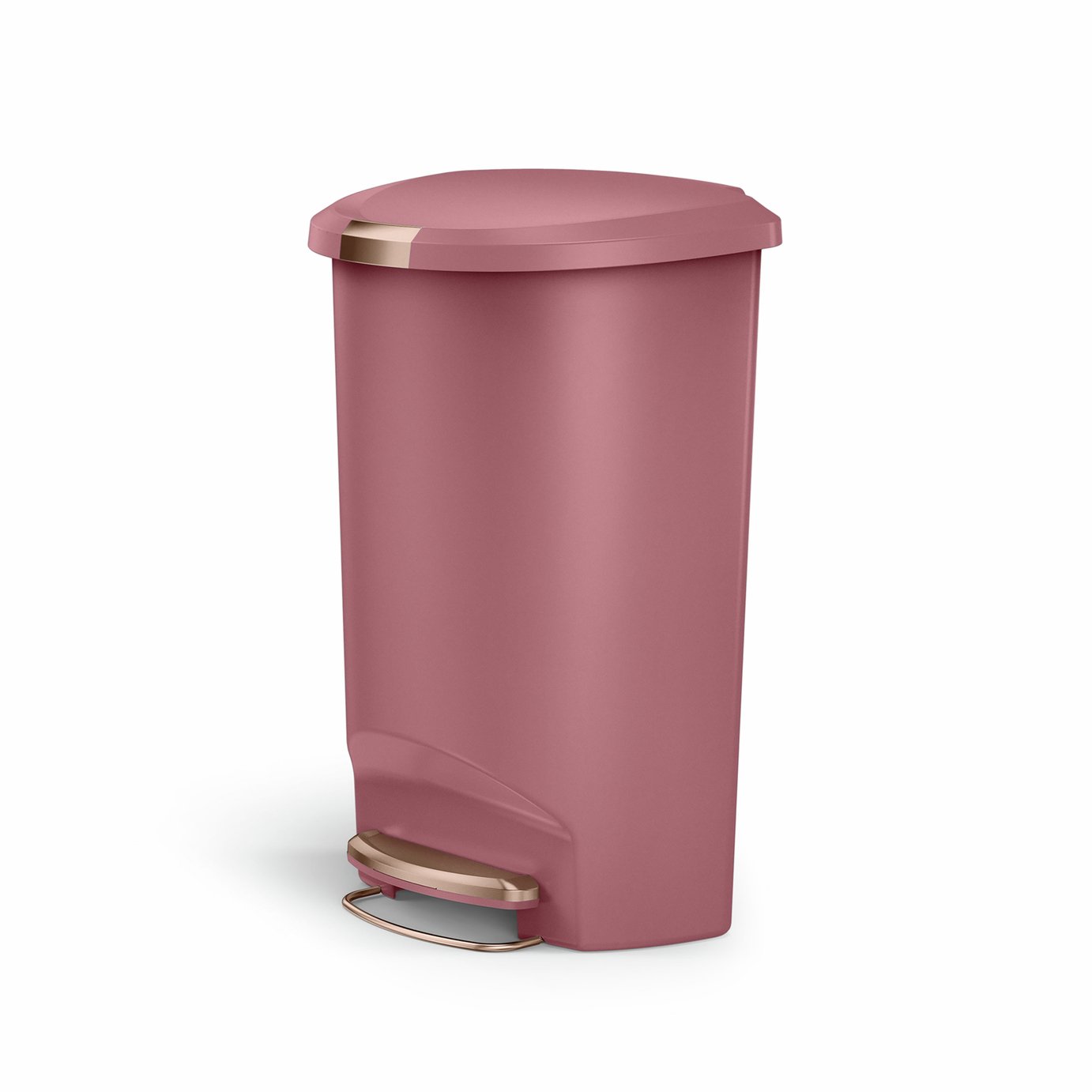 Simplehuman 50 Litre Plastic Semi Round Pedal Bin - Blush Pink