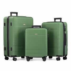 VonHaus 3pc 4 Wheel Hard Suitcase - Green