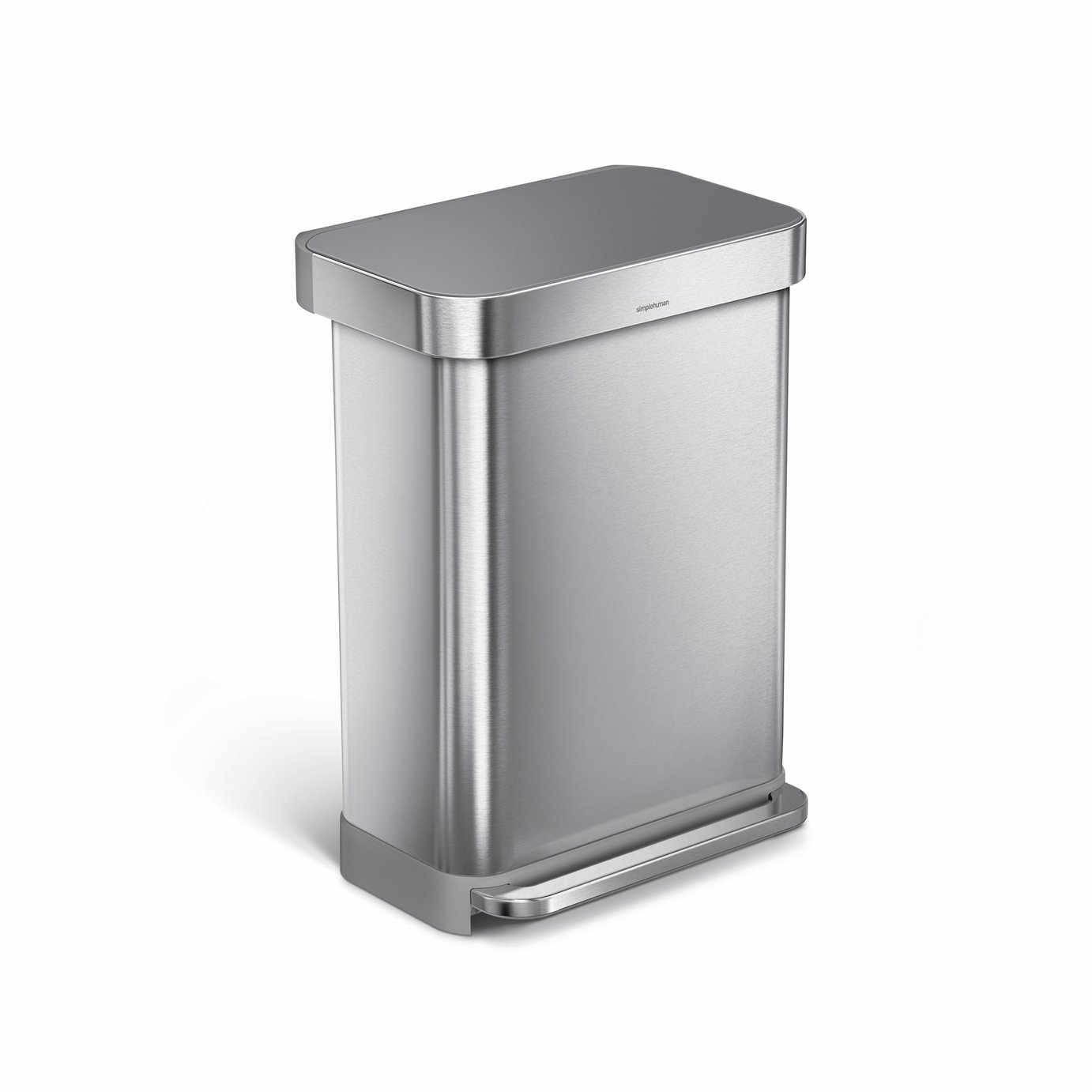 Simplehuman 55 Litre Stainless Steel Rectangular Pedal Bin