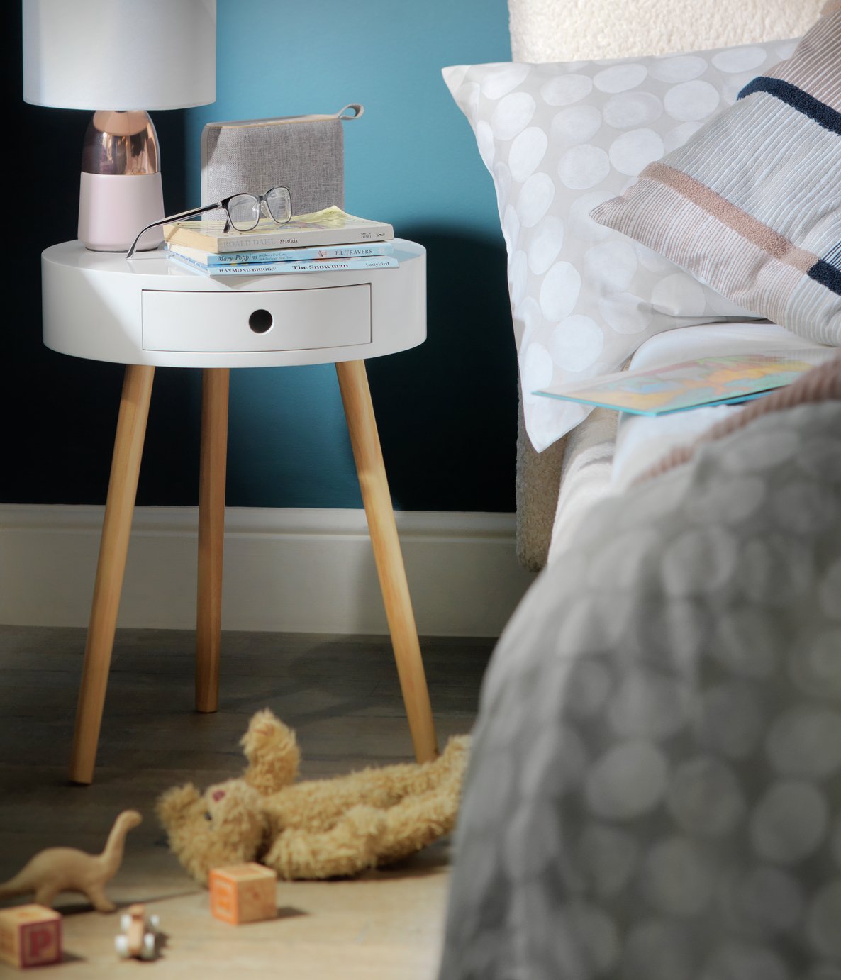 Habitat Otto 1 Drawer Round Bedside Table