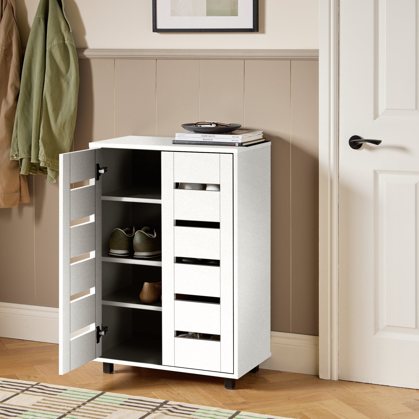 Argos Home Tallo Slatted 2 Door Shoe Cabinet