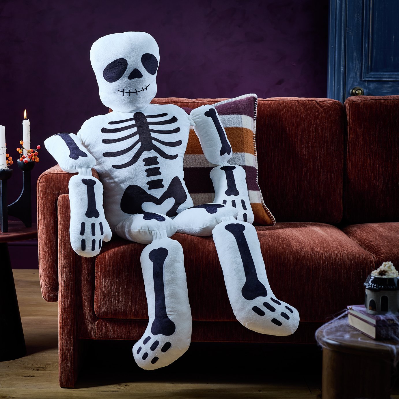 Argos Home 3D Large Skeleton Plush Cushion