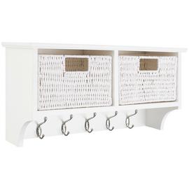 Argos Home 2 Drawer Shelf with Hooks - White