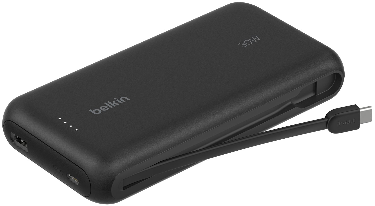 Belkin 30W 20000mAh Power Bank with USB-C Cable - Black