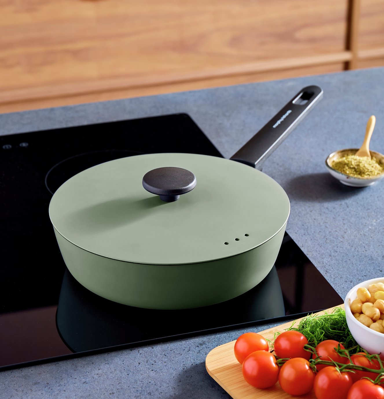 Morphy Richards 24cm Forged Aluminium Saute Pan - Green