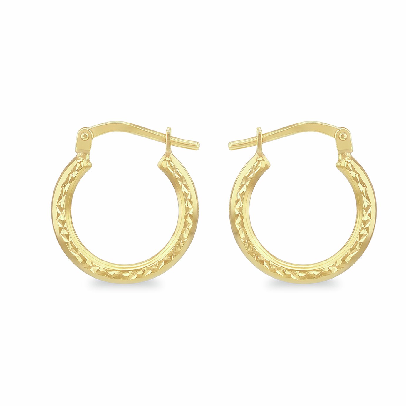 Revere 9ct Gold Bonded Sterling Silver Round Tapered Creole Earrings