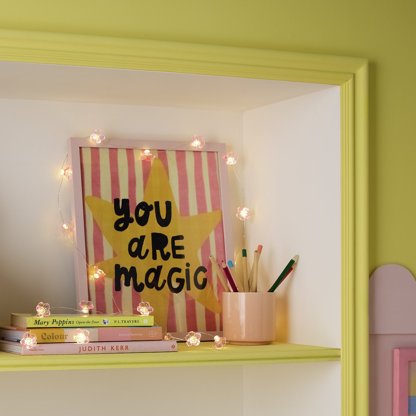 Argos Home LED Flower String Lights - Pink