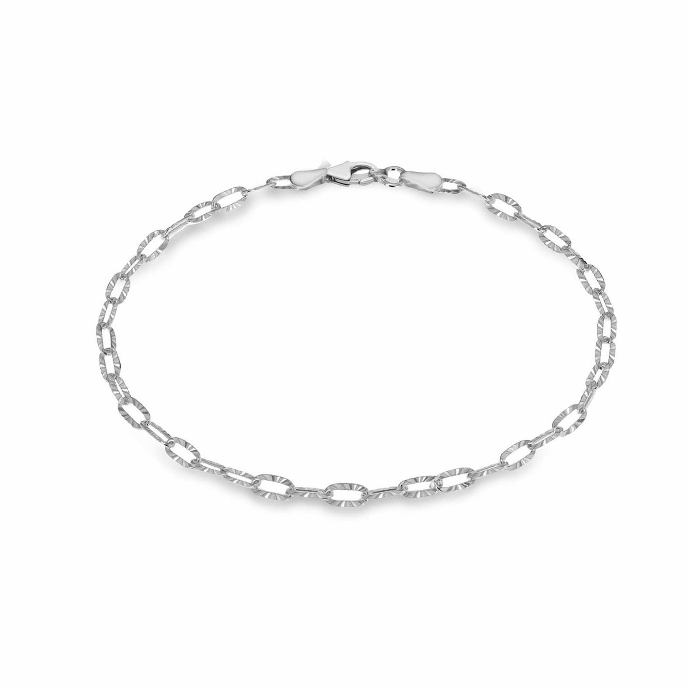 Revere Sterling Silver Diamond Cut Oval Belcher Bracelet