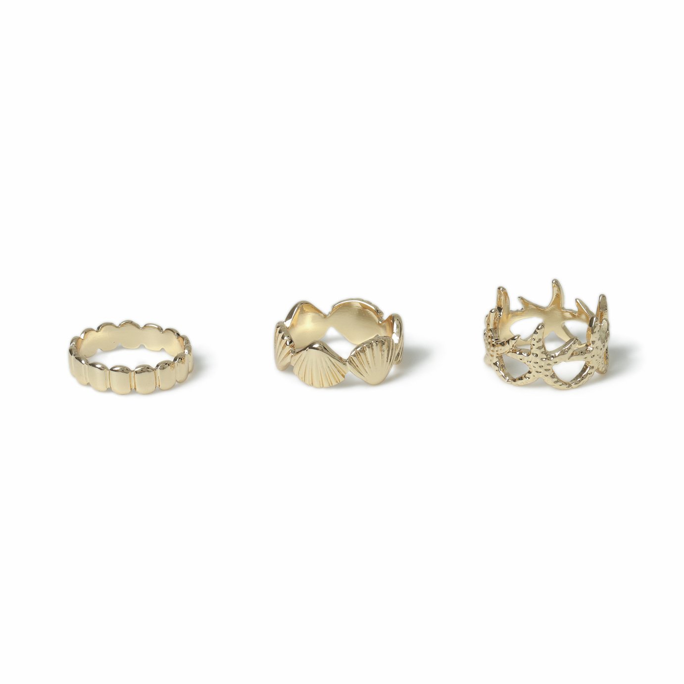 Freedom Sealife Motif Rings Set