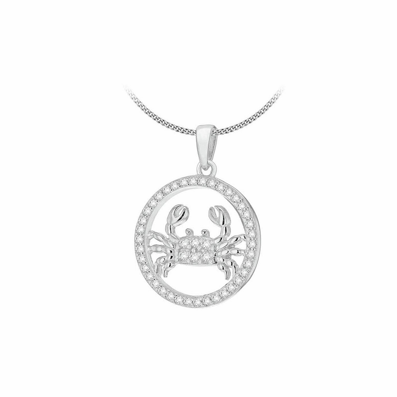 Revere Sterling Silver Cancer Zodiac Pendant Necklace
