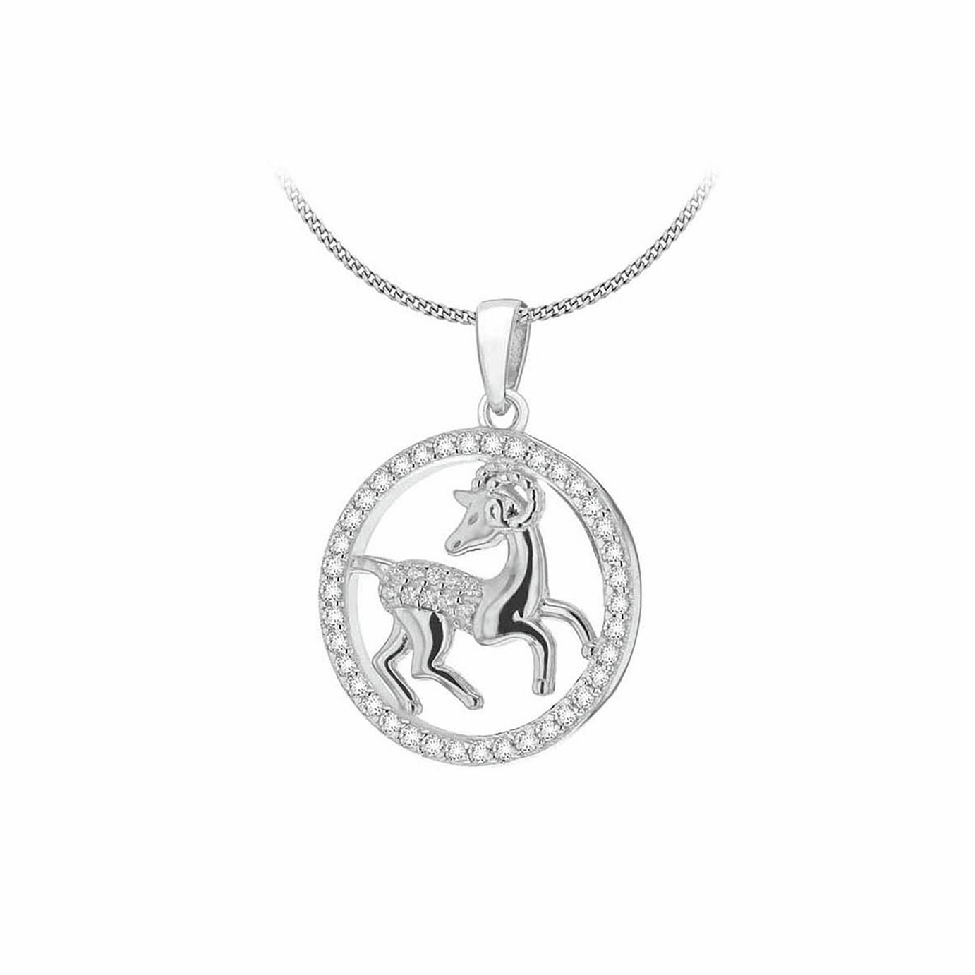 Revere Sterling Silver Capricorn Zodiac Pendant Necklace
