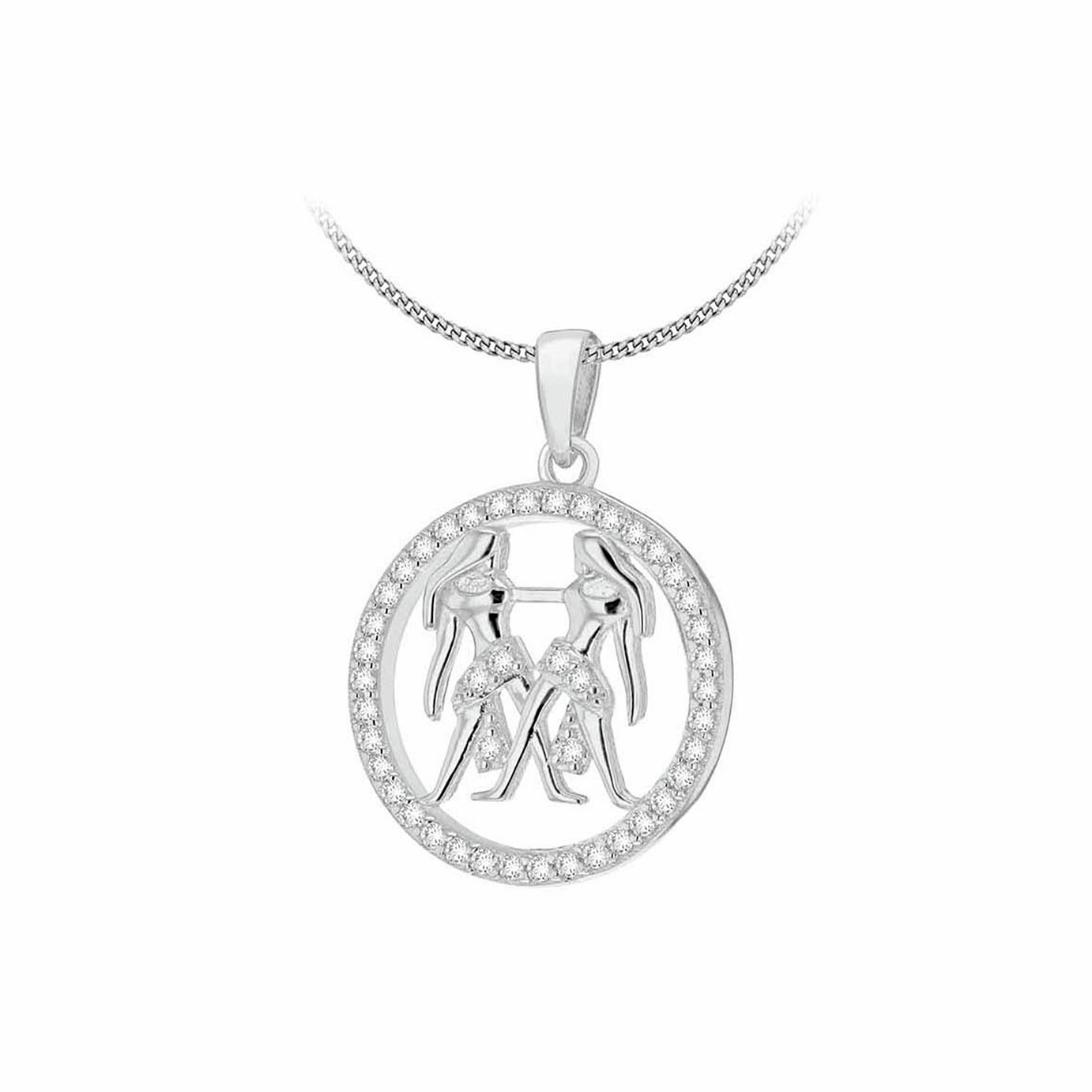 Revere Sterling Silver Gemini Zodiac Pendant Necklace