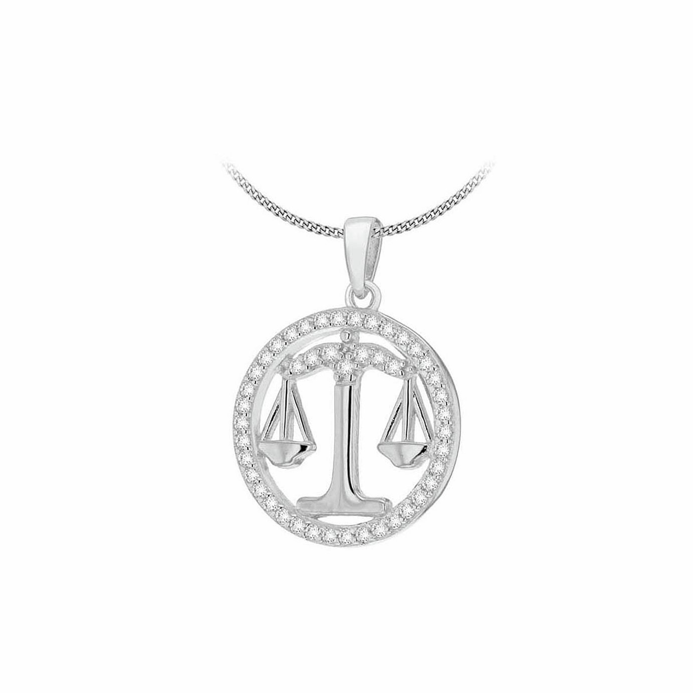 Revere Sterling Silver Libra Zodiac Pendant Necklace