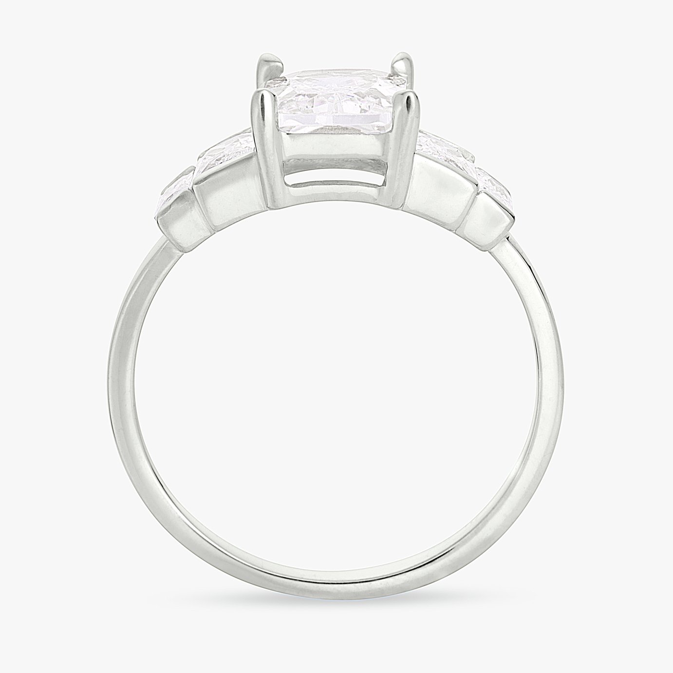 Revere Sterling Silver 5 Stone Radiant Cut Ring