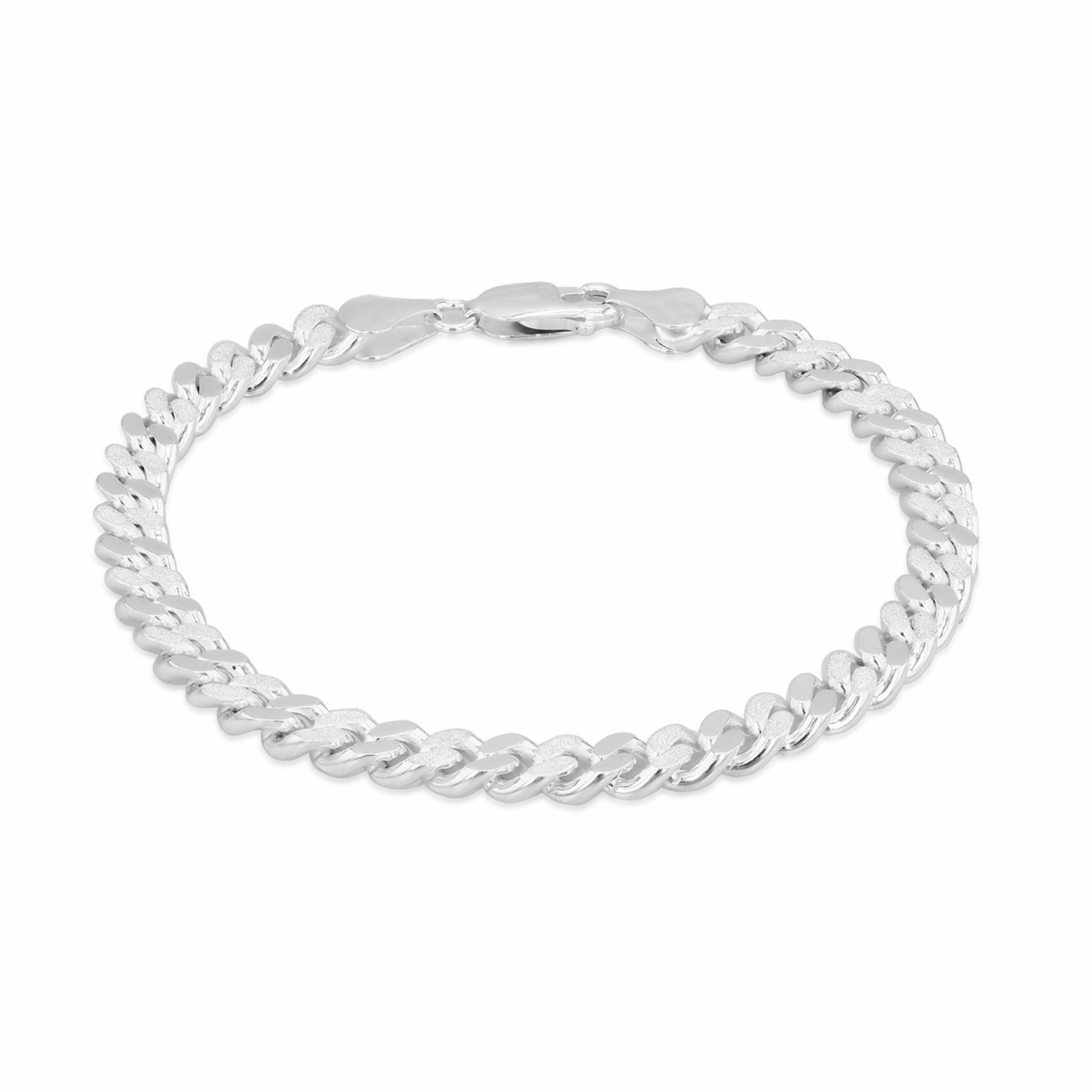Revere Sterling Silver Diamond Cut Stardust Curb Bracelet