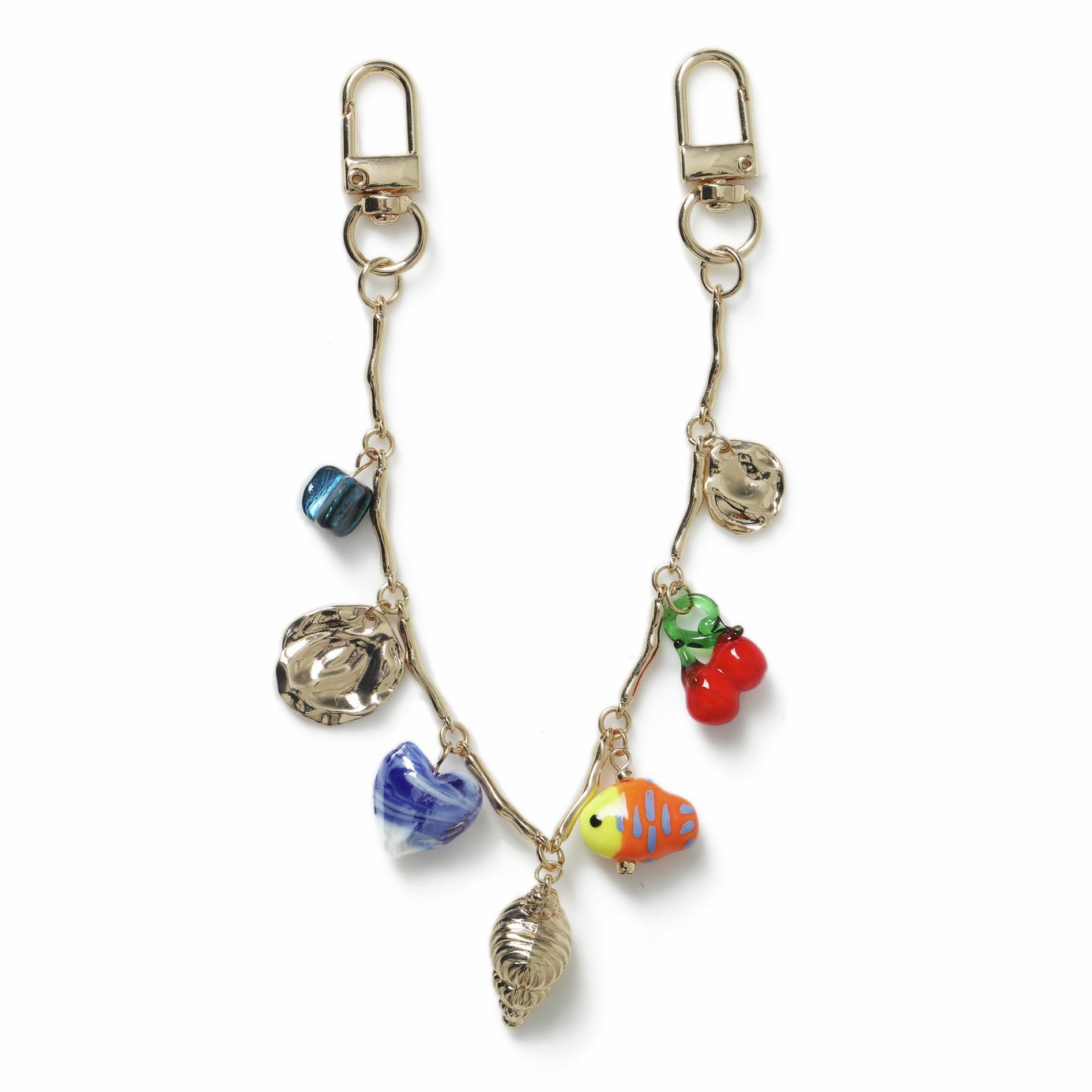 Freedom Gold Tone Multi-Coloured Bag Charm