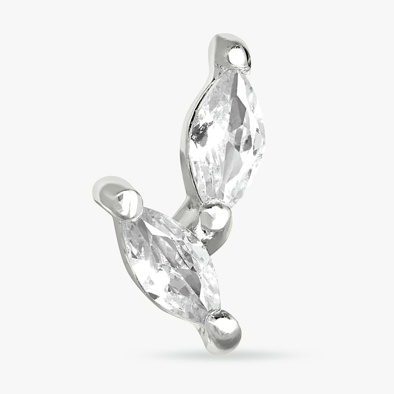 Revere Sterling Silver Marquise Stone Stud Earring