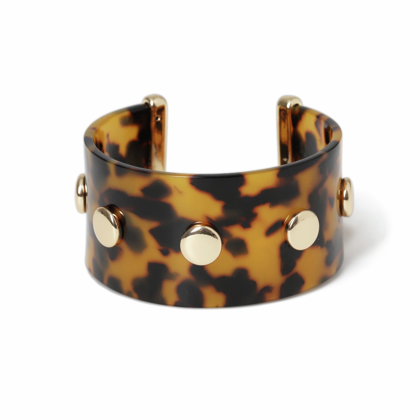 Freedom Tortoiseshell Studded Cuff Bangle