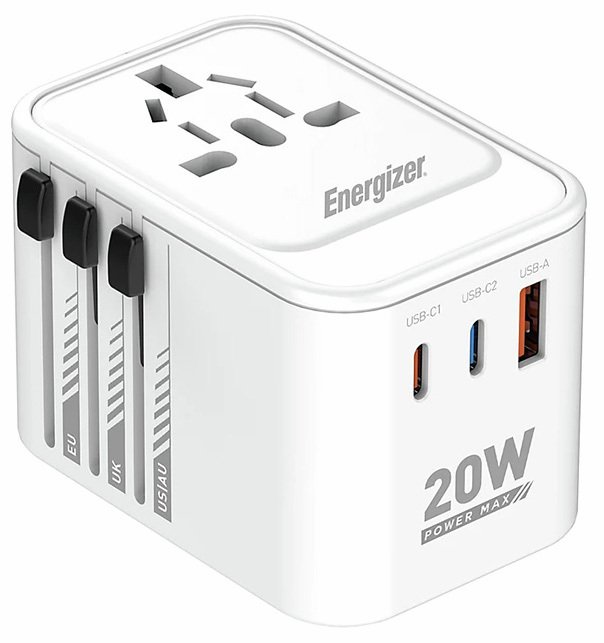 Energizer ETC200 20W USB-A & USB-C Travel Charger - White