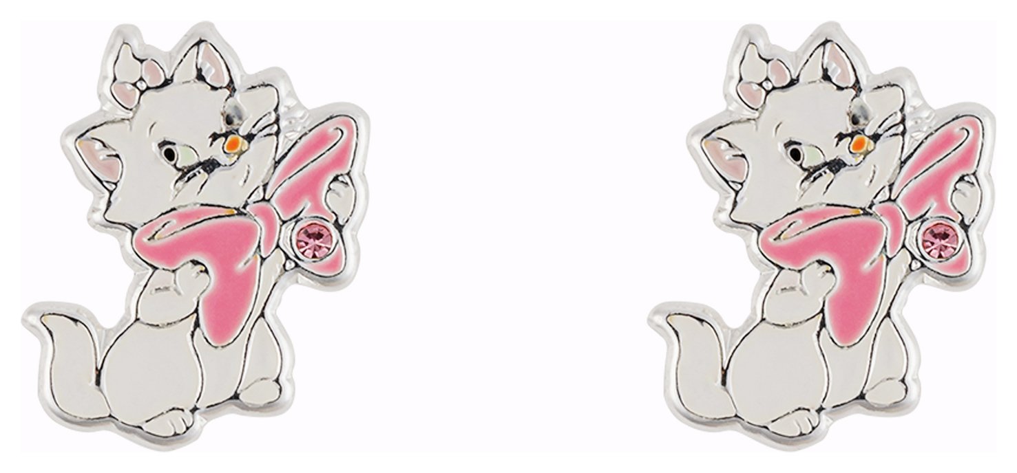 Disney Aristocats Marie Silver Plated Stud Earrings