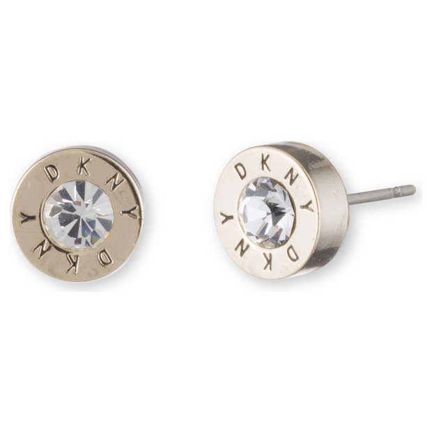 Buy DKNY Logo Crystal Gold Tone Stud Earrings Womens earrings Argos