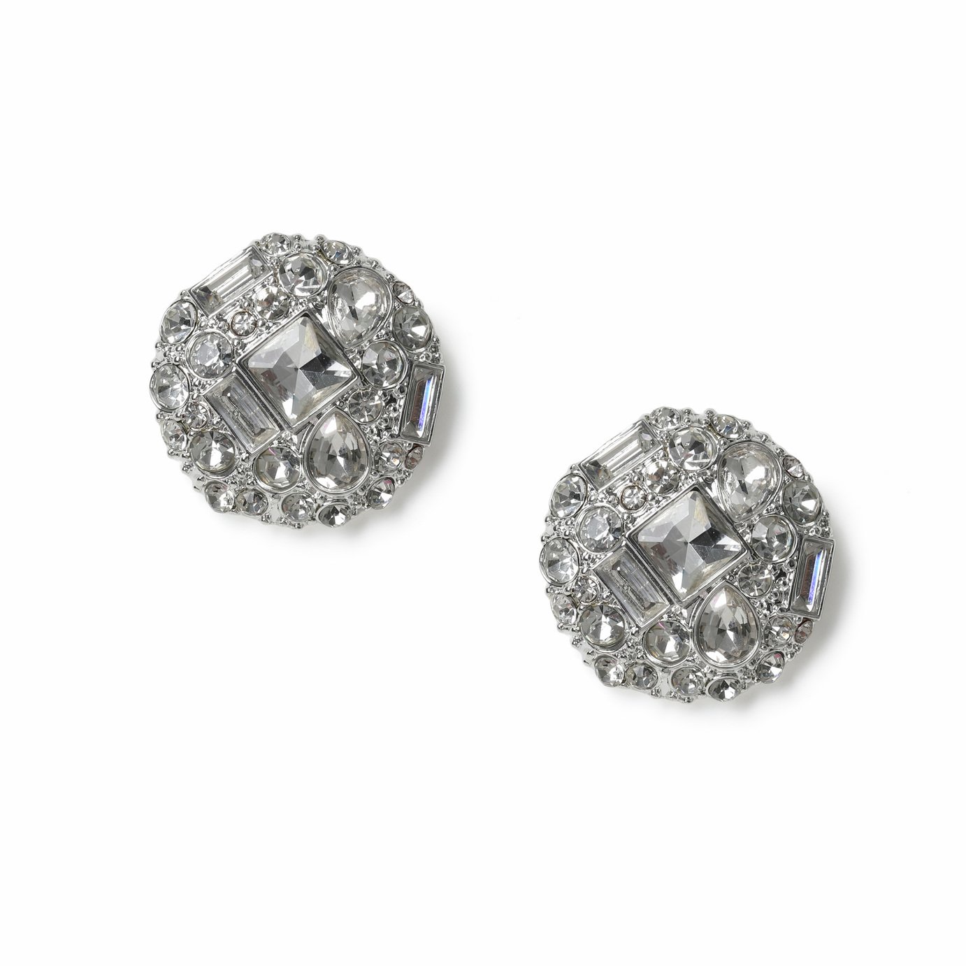 Freedom Crystal Stone Circle Stud Earrings