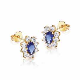 Revere 9ct Yellow Gold Flower Cluster Stud Earrings