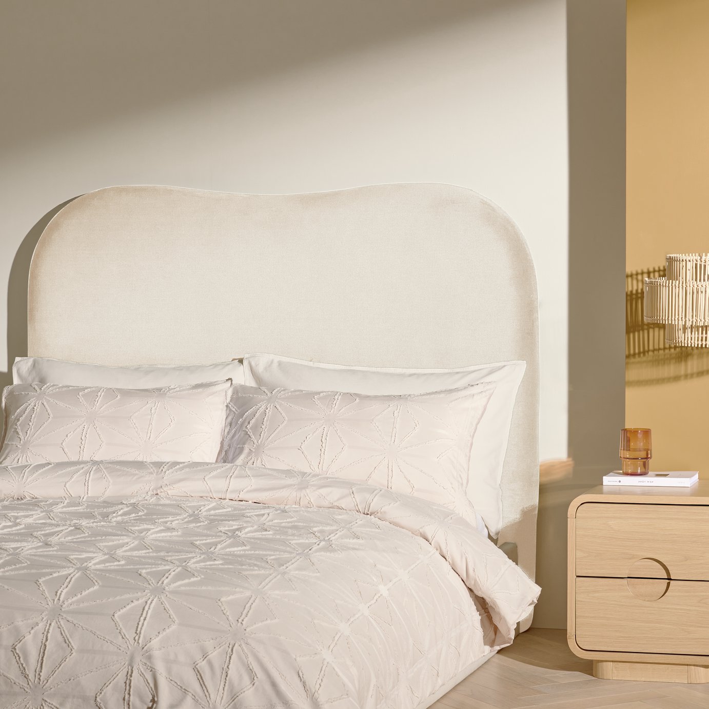Habitat Mali Fabric Kingsize Headboard - Cream
