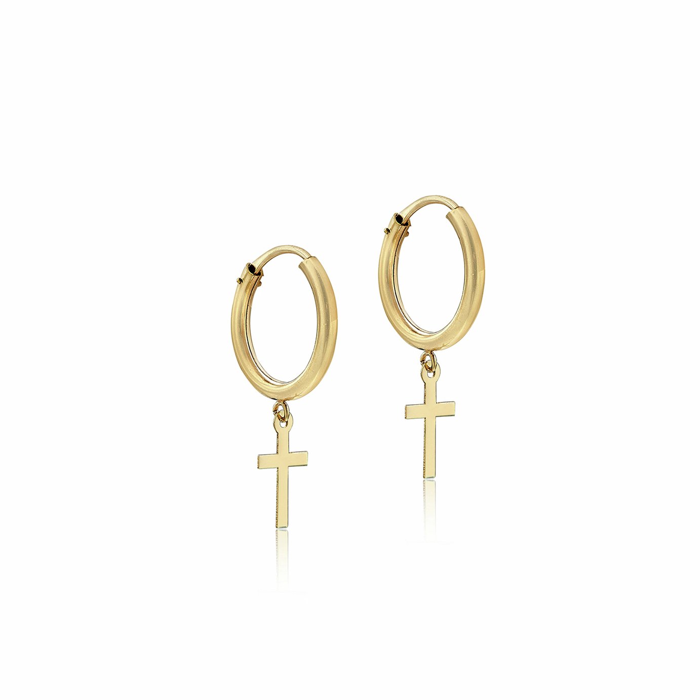 Revere 9ct Yellow Gold Sleeper Hoop Earrings