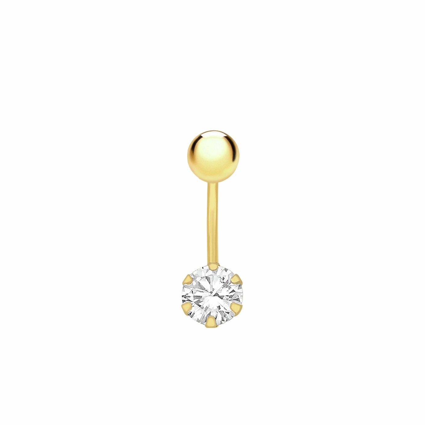 Revere 9ct Gold Plated Curved Belly Bar