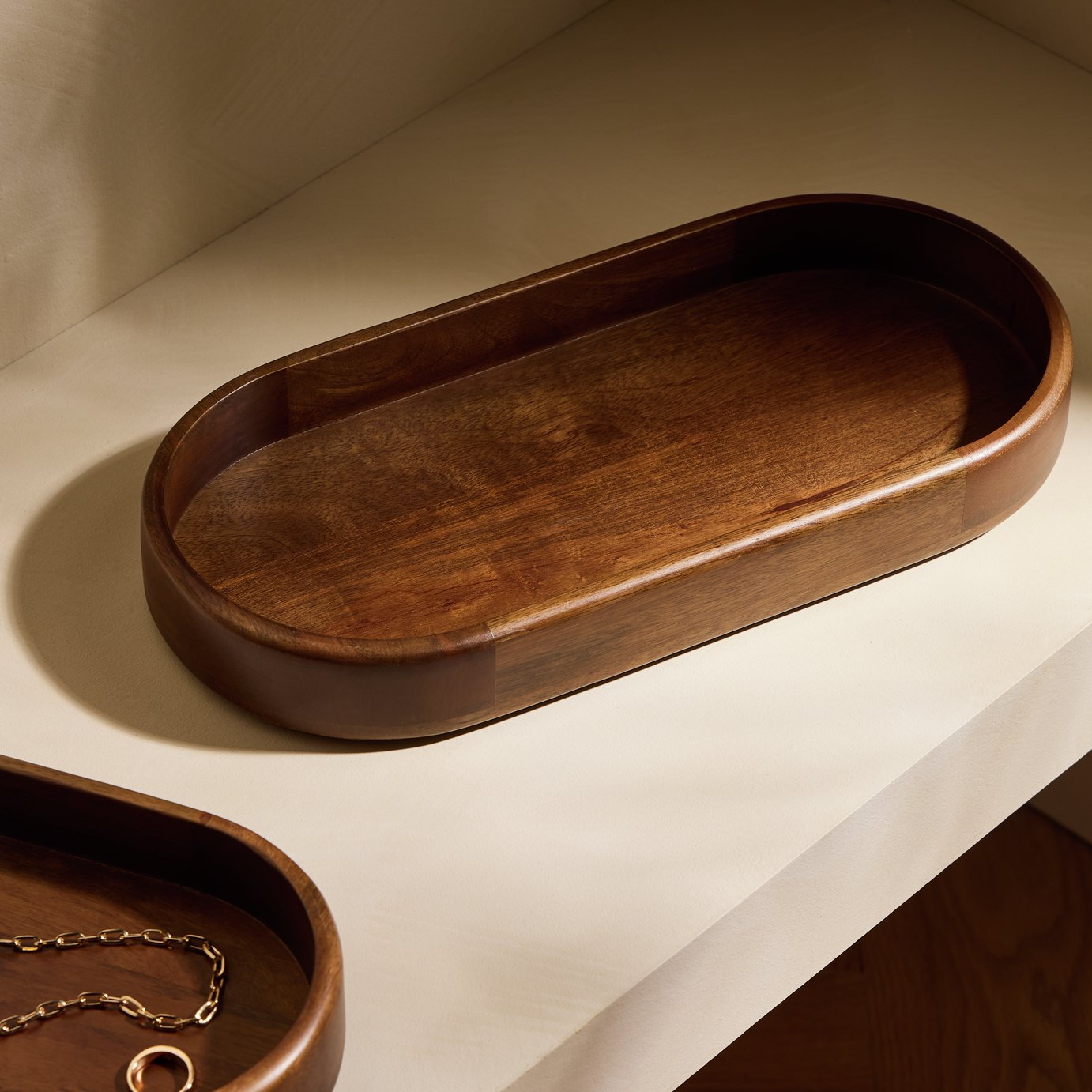 Habitat Dark Mango Wood Tray